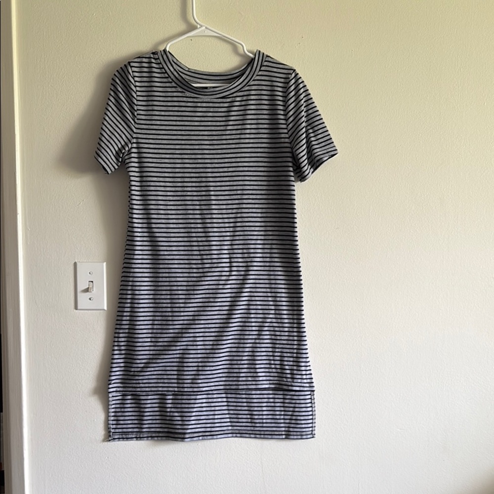 Striped Black and White T-Shirt Dress